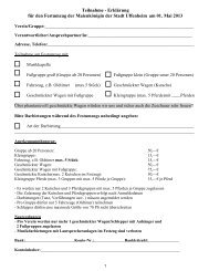 Anmeldung zum Walpurgiumzug - Uffenheim