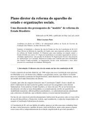 Plano diretor da reforma do aparelho do estado e ... - Bresser Pereira