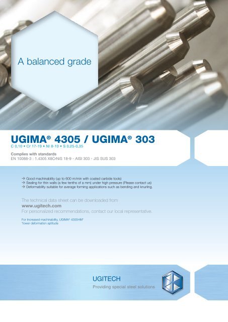 UGIMA® 4305 / UGIMA® 303 - Ugitech