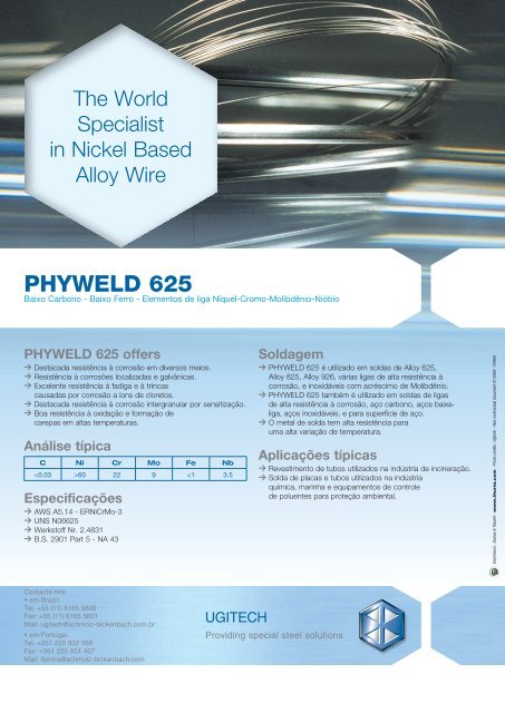 PHYWELD 625 offers - Ugitech