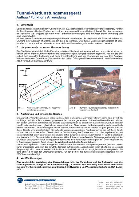 Tunnel-Verdunstungsmessgerät - Umwelt- und Ingenieurtechnik ...