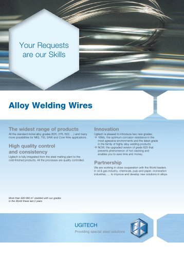 Alloy Welding Wires - Ugitech