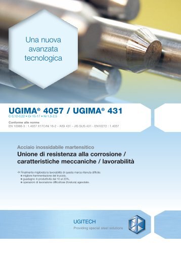 UGIMA® 4057 / UGIMA® 431 - Schmolz + Bickenbach AG