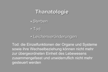 Thanatologie I