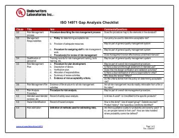 ISO 14971 Gap Analysis Checklist MASTER.doc - UL.com