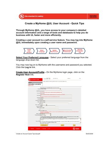 Create a MyHome @UL User Account - Quick Tips - UL.com