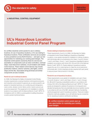 UL's Hazardous Location Industrial Control Panel Program - UL.com