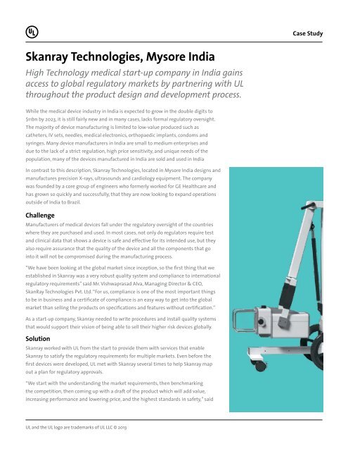Skanray Technologies - UL.com
