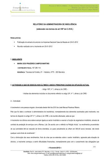 art. 155º CIRE - Evangelina Barbosa