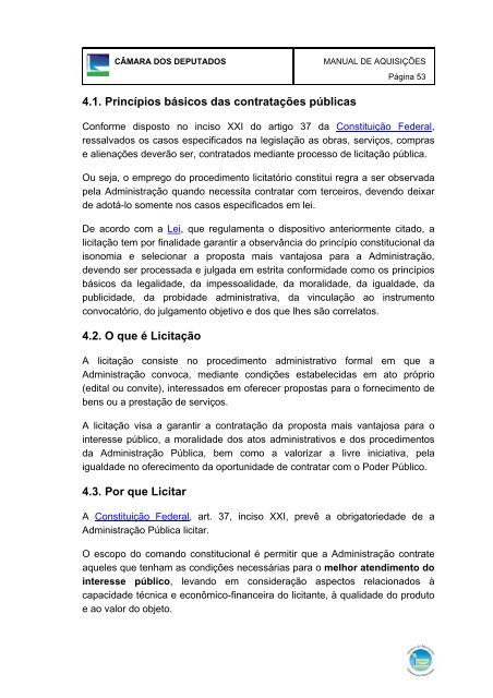 MANUAL DE AQUISIÇÕES DA - Câmara dos Deputados