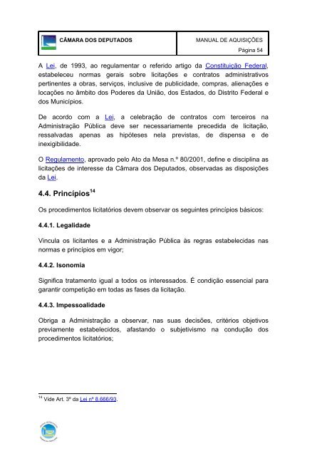 MANUAL DE AQUISIÇÕES DA - Câmara dos Deputados