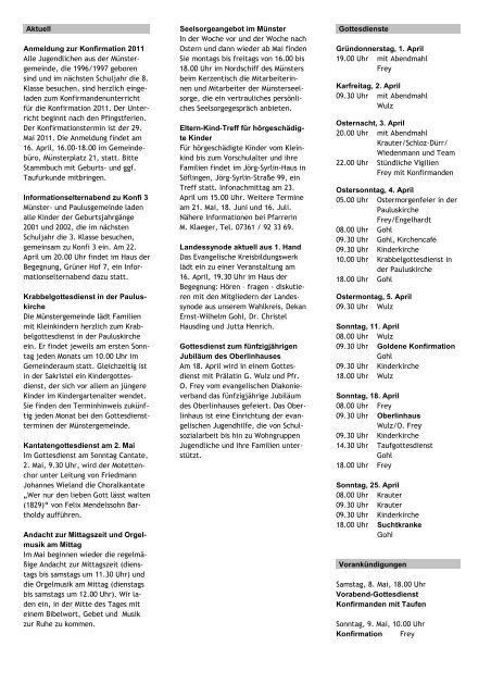 gemeinde, die 1996/1997 geboren - Das Ulmer Münster