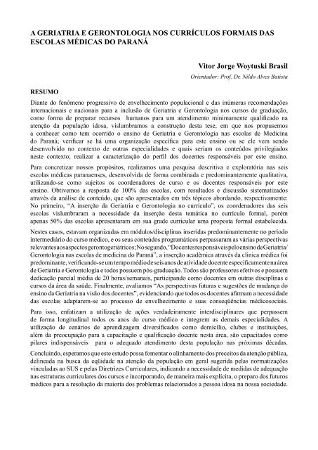 Resumo / Abstract - Unifesp