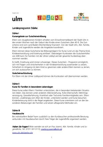 Landesprogramm Stärke Landesprogramm Stärke - Ulm