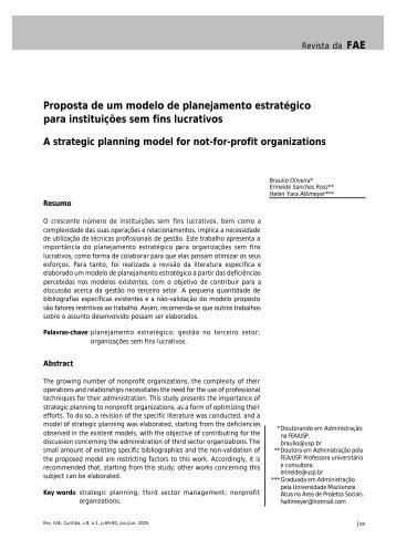 Proposta de um modelo de planejamento estratégico