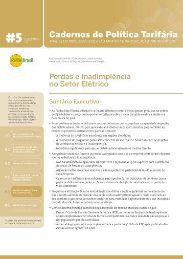 Perdas e Inadimplência no Setor Elétrico - Instituto Acende Brasil