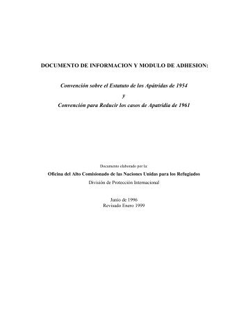 Convención sobre el Estatuto de los Apátridas de 1954 y ... - Acnur