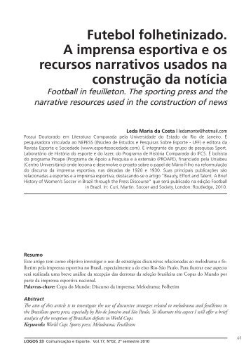 Futebol folhetinizado. A imprensa esportiva e os recursos ... - Logos