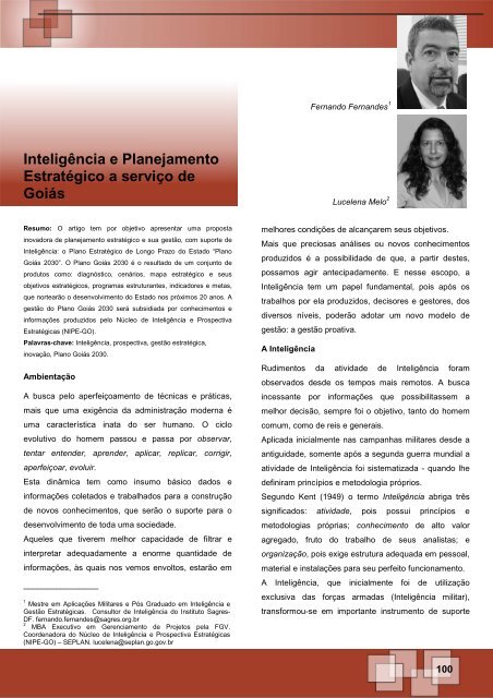 Inteligência e Planejamento Estratégico a serviço de Goiás