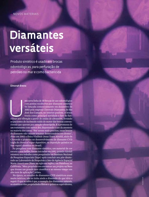 Diamantes versáteis - Revista Pesquisa FAPESP