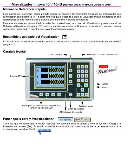 ES: man_dro_40i_qr.pdf - Fagor Automation