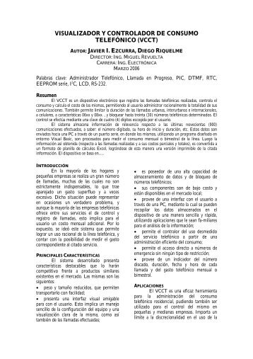 VISUALIZADOR Y CONTROLADOR DE CONSUMO TELEFÓNICO ...