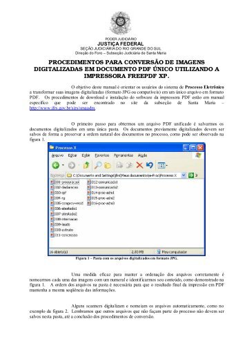 Manual do Usuário FreePDF - Como criar arquivo ... - Justiça Federal