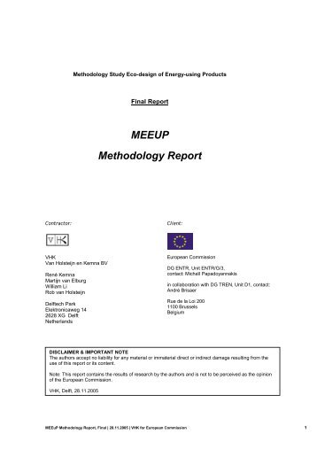 MEEUP Methodology Report - European Commission - Europa