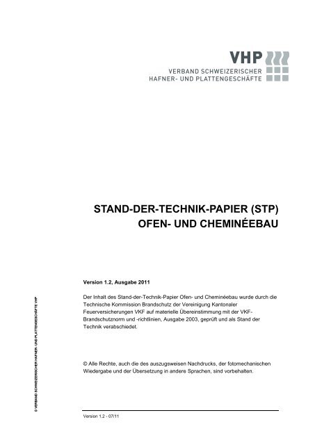 STAND-DER-TECHNIK-PAPIER (STP) OFEN- UND ... - VHP