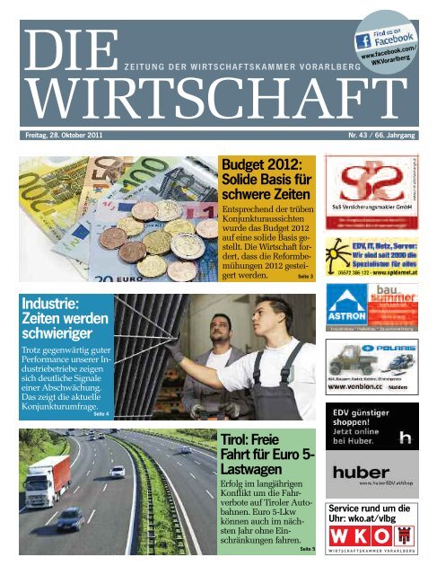 Die Wirtschaft Nr. 43 vom 28. Oktober 2011