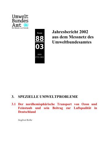 Der nordhemisphärische Hintergrund von Ozon und Feinstaub PDF ...