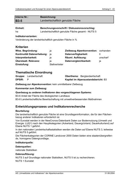 Anhang II – Indikatoren-Factsheets - Umweltbundesamt