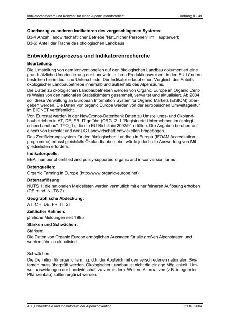 Anhang II – Indikatoren-Factsheets - Umweltbundesamt