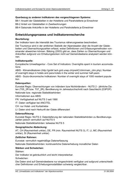 Anhang II – Indikatoren-Factsheets - Umweltbundesamt