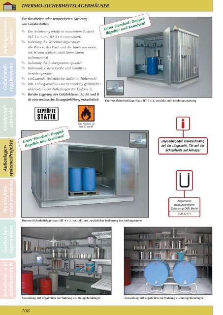4. Gefahrstoff-Lagersysteme im Außenbereich - Umwelttechnik Stenzel