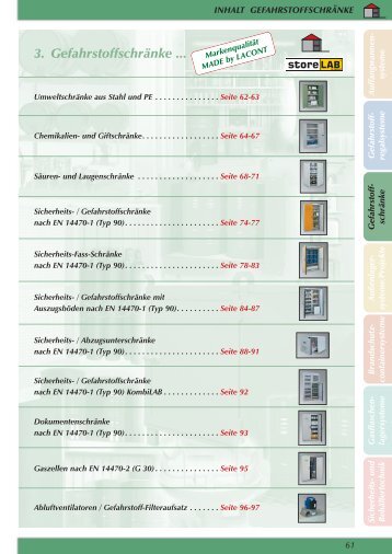 3. Gefahrstoffschränke ... - Umwelttechnik Stenzel