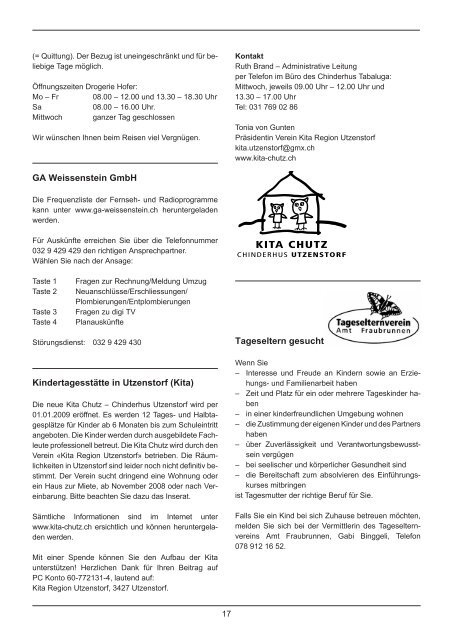 DORF KURIER - Gemeinde Utzenstorf