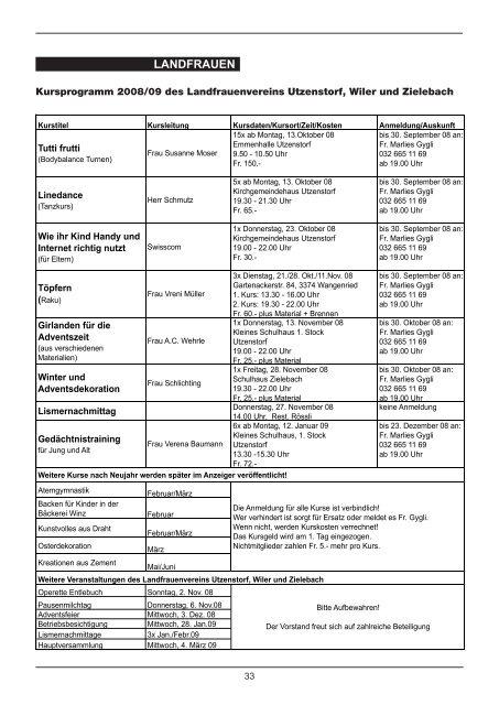 DORF KURIER - Gemeinde Utzenstorf