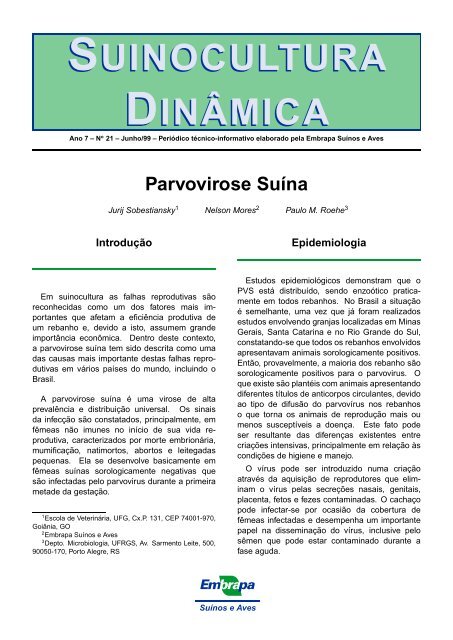 SUINOCULTURA SUINOCULTURA DINÂMICA DINÂMICA - Embrapa