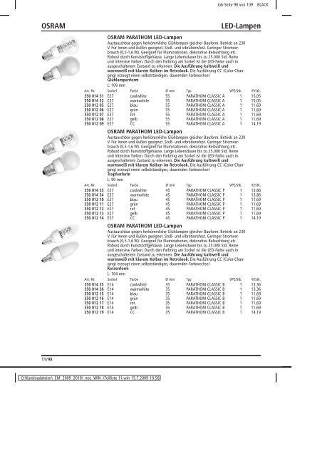 Elektromaterial 2009 - Teilliste 11 - Teilregister_KUG.win - uni elektro