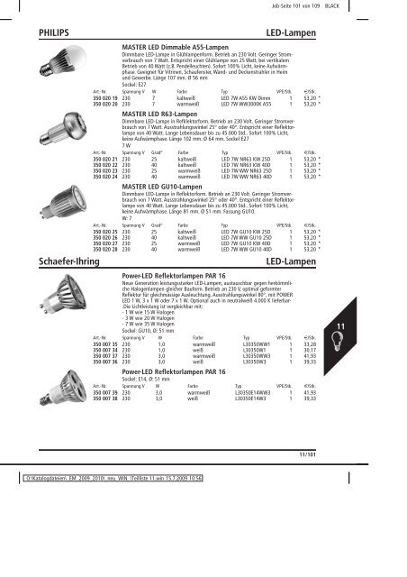 Elektromaterial 2009 - Teilliste 11 - Teilregister_KUG.win - uni elektro