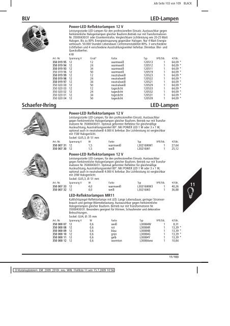 Elektromaterial 2009 - Teilliste 11 - Teilregister_KUG.win - uni elektro