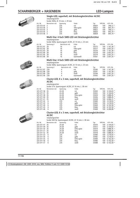 Elektromaterial 2009 - Teilliste 11 - Teilregister_KUG.win - uni elektro