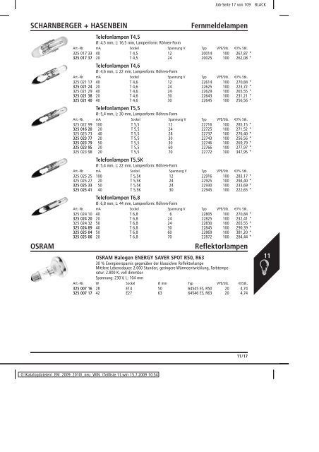 Elektromaterial 2009 - Teilliste 11 - Teilregister_KUG.win - uni elektro