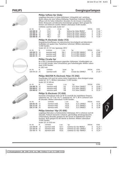 Elektromaterial 2009 - Teilliste 11 - Teilregister_KUG.win - uni elektro