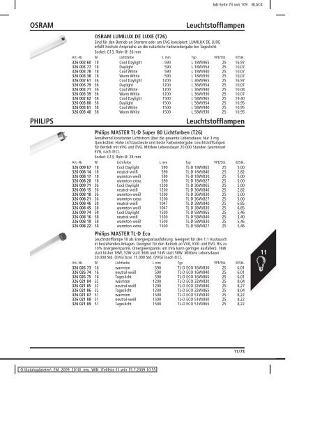 Elektromaterial 2009 - Teilliste 11 - Teilregister_KUG.win - uni elektro