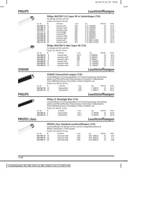 Elektromaterial 2009 - Teilliste 11 - Teilregister_KUG.win - uni elektro