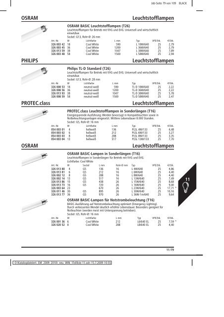 Elektromaterial 2009 - Teilliste 11 - Teilregister_KUG.win - uni elektro