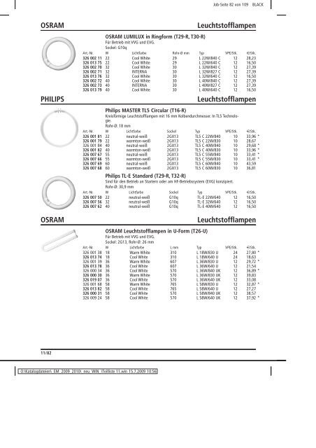 Elektromaterial 2009 - Teilliste 11 - Teilregister_KUG.win - uni elektro