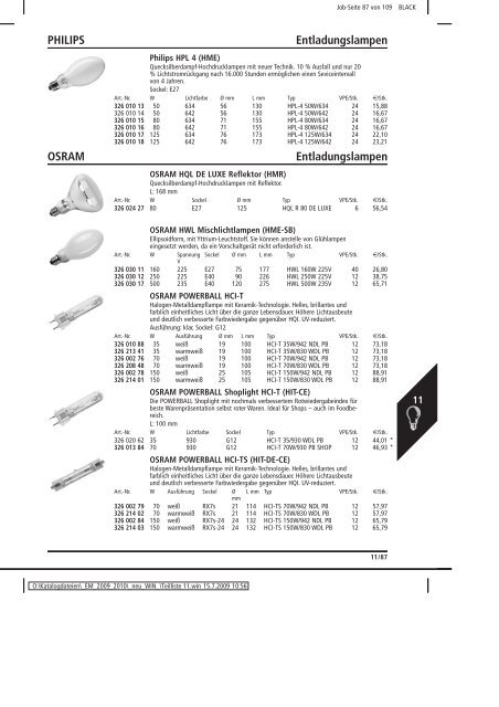 Elektromaterial 2009 - Teilliste 11 - Teilregister_KUG.win - uni elektro